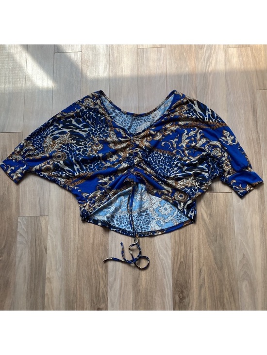 Tops - Floral print top boho w stretch adjustable length w/ cinch casual  M jrs